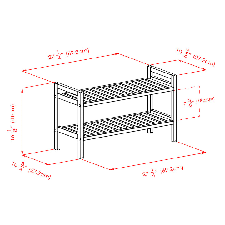 Mercury 2-Pc Stackable Shoe Rack Set, Natural