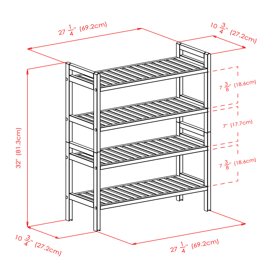 Mercury 2-Pc Stackable Shoe Rack Set, Natural