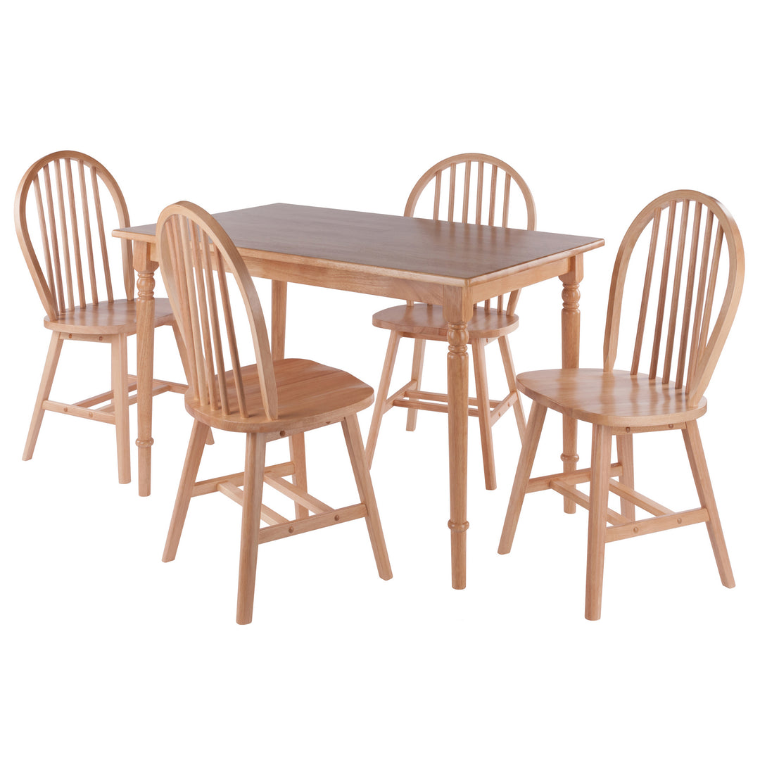 Ravenna 5-Pc Dining Table with Windsor Chairs, Natural