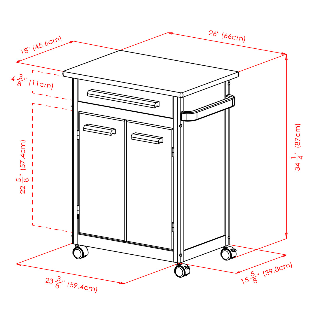 Hackett Kitchen Utility Cart, Natural