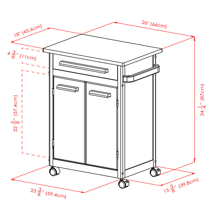 Hackett Kitchen Utility Cart, Natural