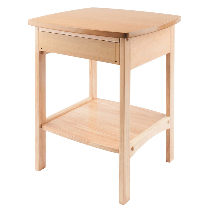 Claire Curved Accent Table, Nightstand, Natural