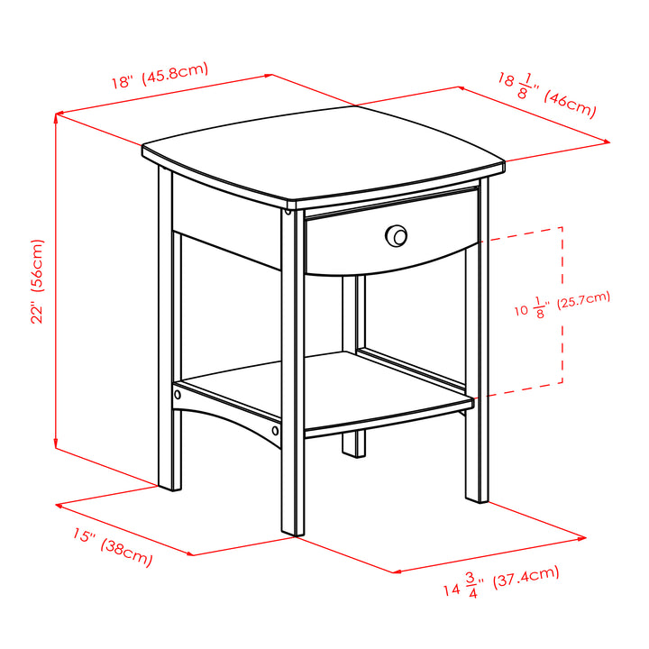 Claire Curved Accent Table, Nightstand, Natural