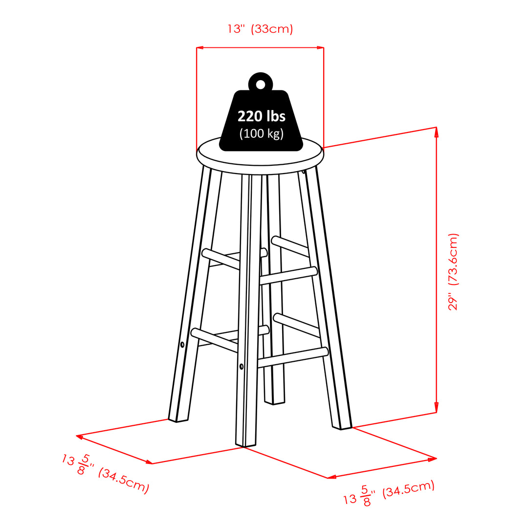 Element 2-Pc Bar Stool Set, Natural