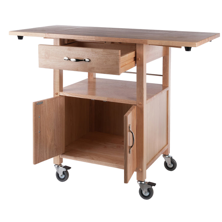 Rachael Kitchen Cart, Drop Leaf, Natural