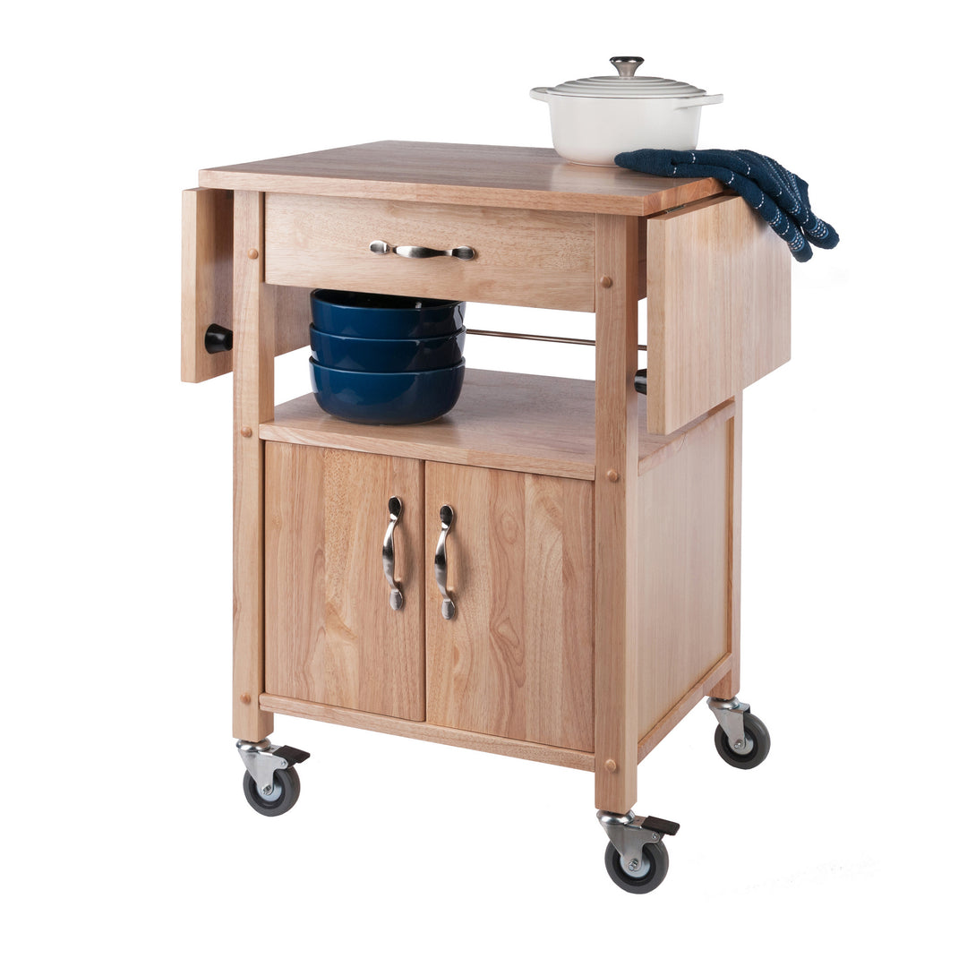 Rachael Kitchen Cart, Drop Leaf, Natural