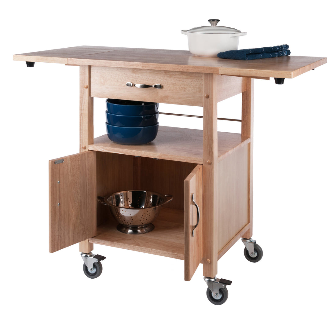 Rachael Kitchen Cart, Drop Leaf, Natural