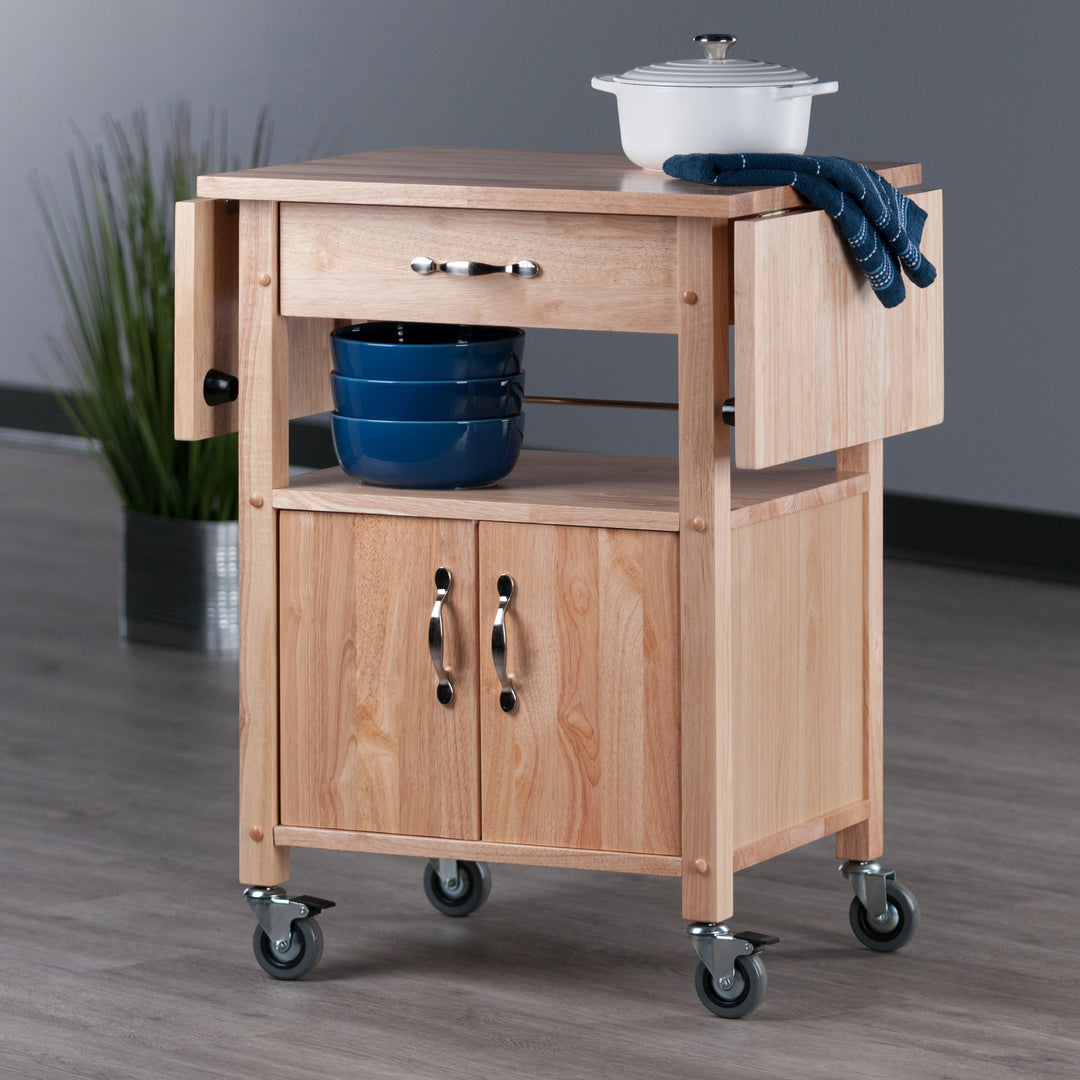 Rachael Kitchen Cart, Drop Leaf, Natural