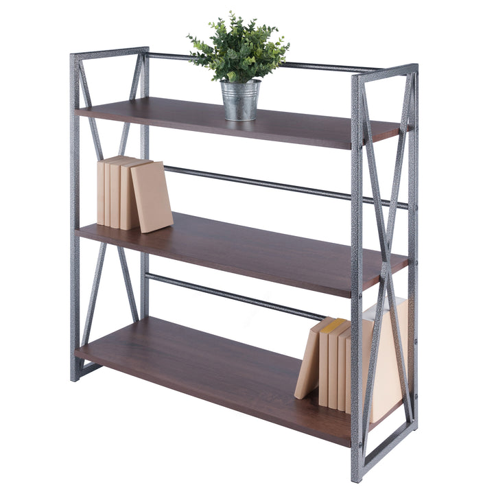 Isa 3-Tier Shelf, Graphite and Walnut