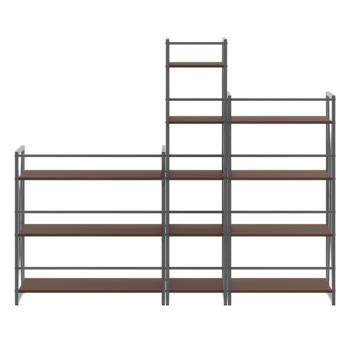 Isa 3-Pc Shelving Set, Graphite and Walnut