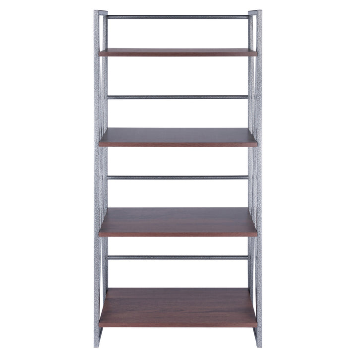 Isa 4-Tier Shelf, Graphite and Walnut