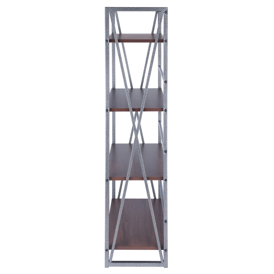 Isa 4-Tier Shelf, Graphite and Walnut