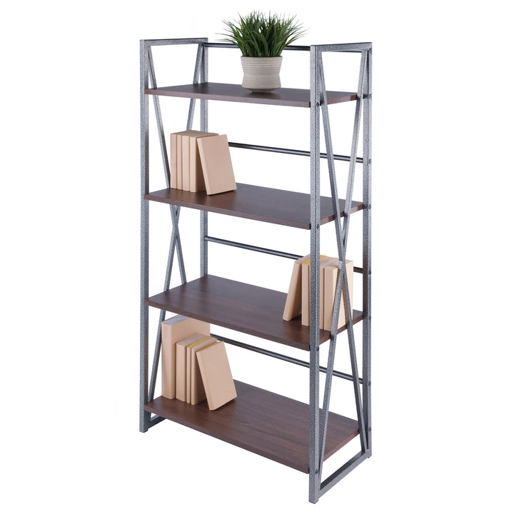 Isa 4-Tier Shelf, Graphite and Walnut