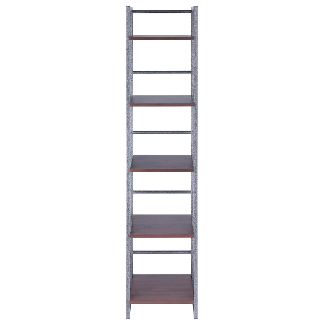 Isa 5-Tier Shelf, Graphite and Walnut