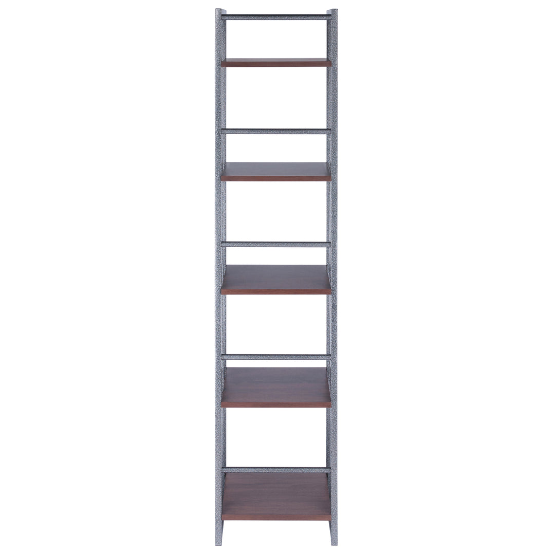 Isa 5-Tier Shelf, Graphite and Walnut