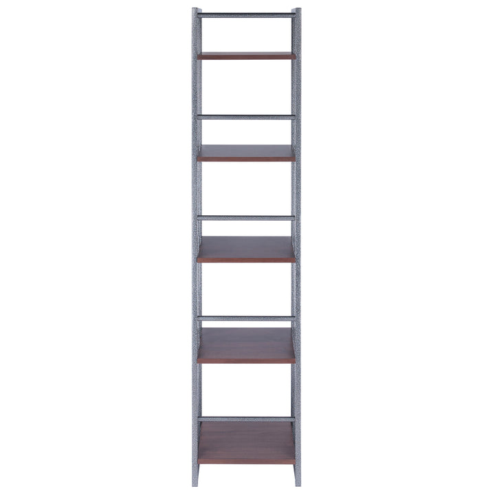 Isa 5-Tier Shelf, Graphite and Walnut