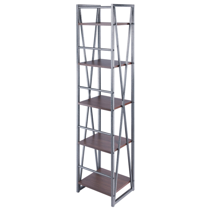 Isa 5-Tier Shelf, Graphite and Walnut