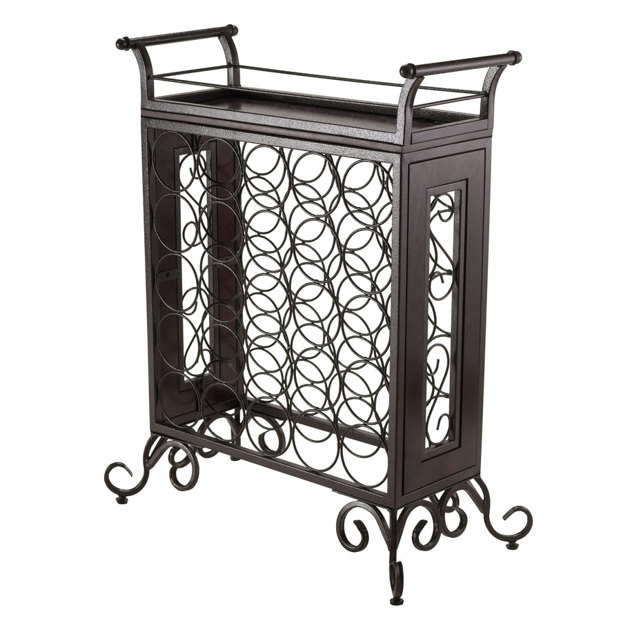 Silvano 25-Bottle Wine Rack, Removable Tray, Antique Bronze