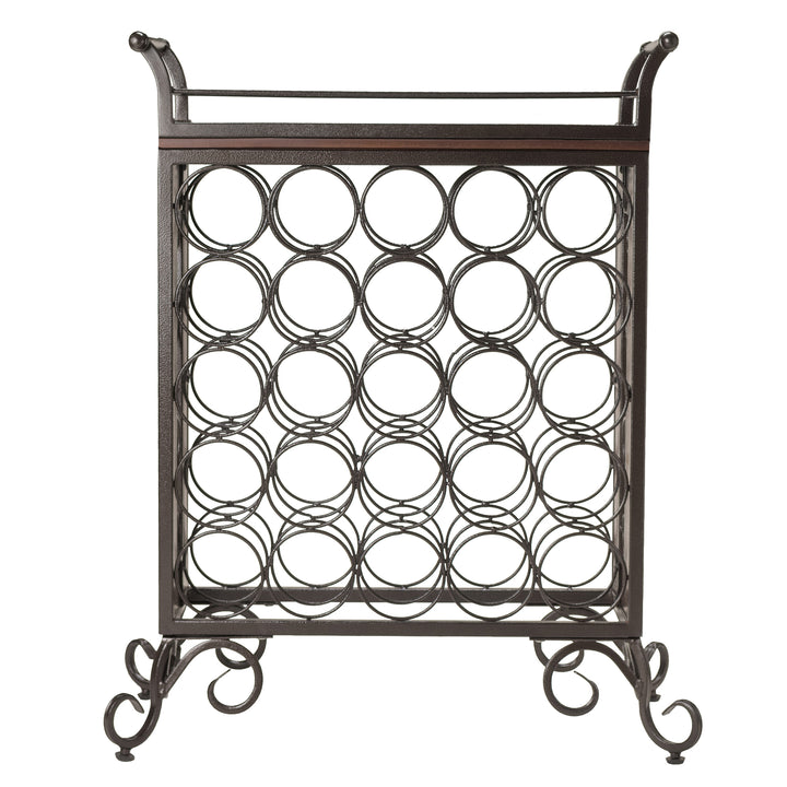 Silvano 25-Bottle Wine Rack, Removable Tray, Antique Bronze