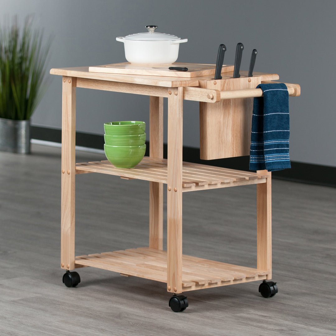 Mario Kitchen Utility Cart, Natural