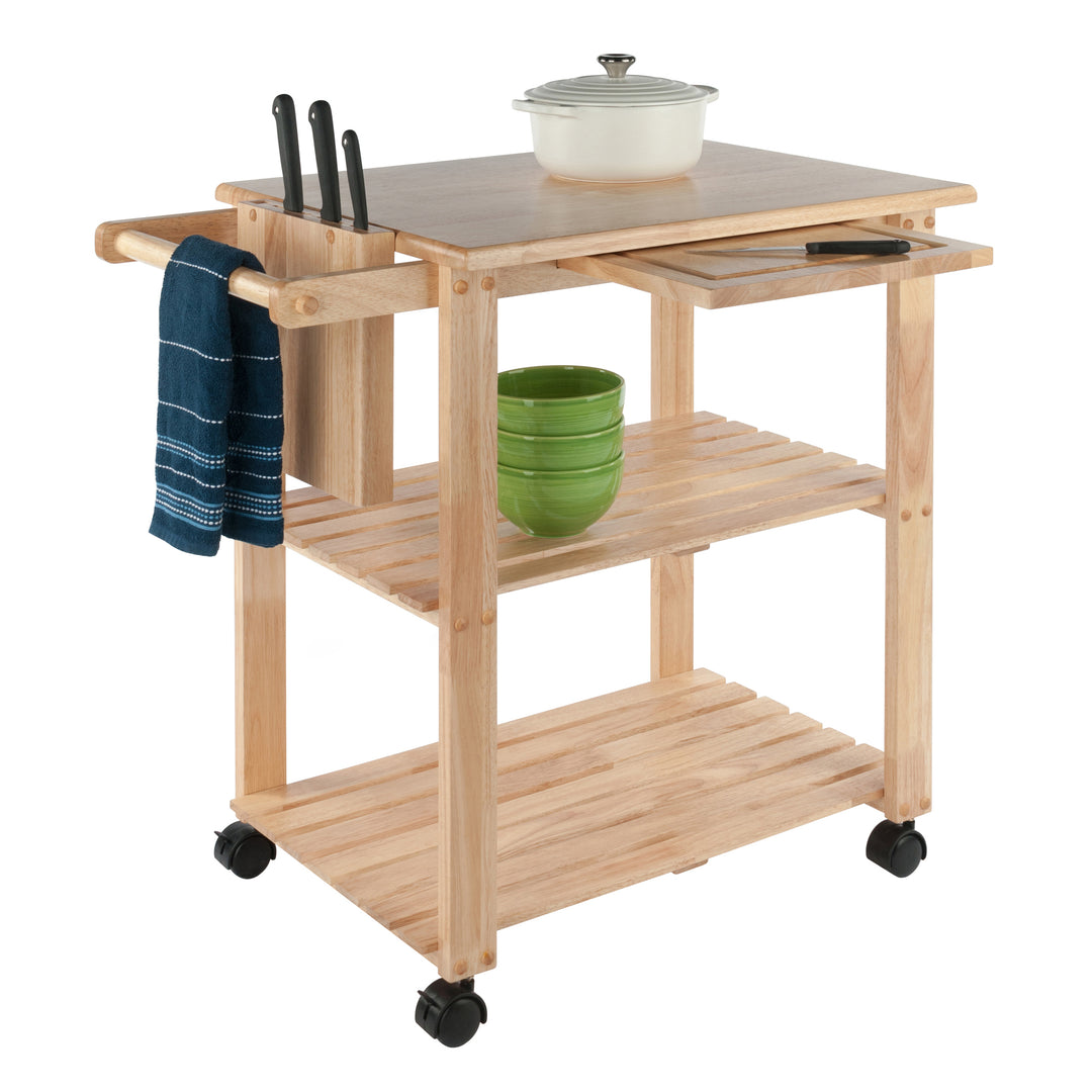 Mario Kitchen Utility Cart, Natural