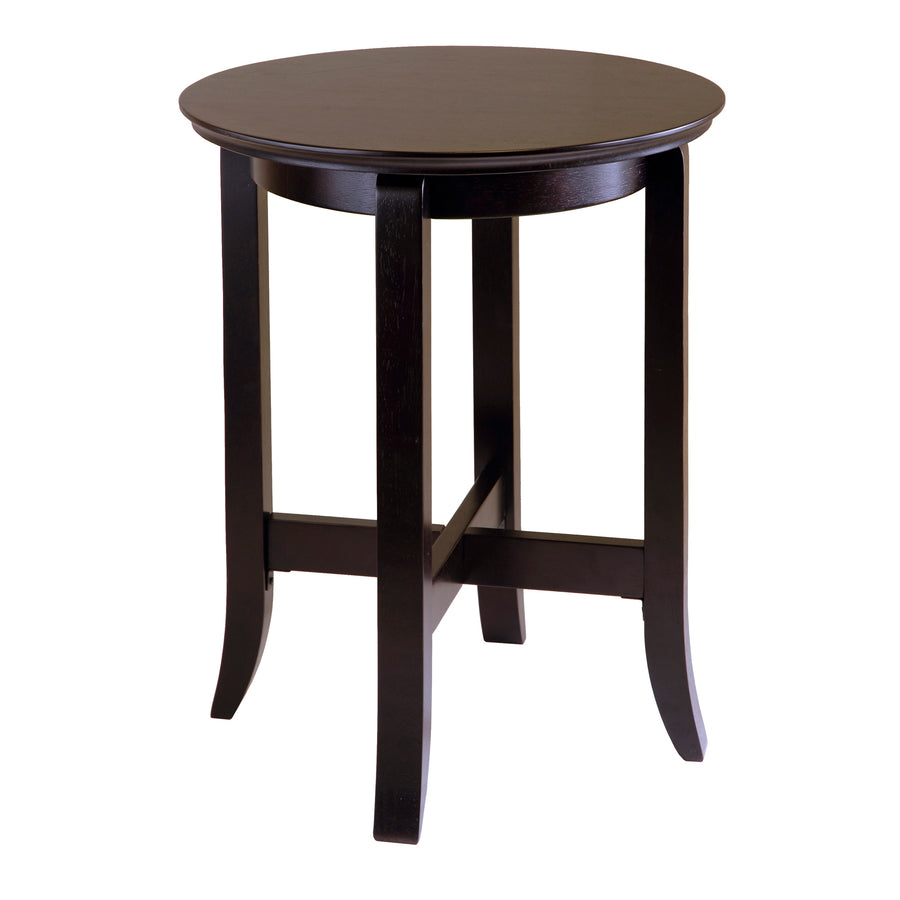 Toby Round Accent End Table, Espresso