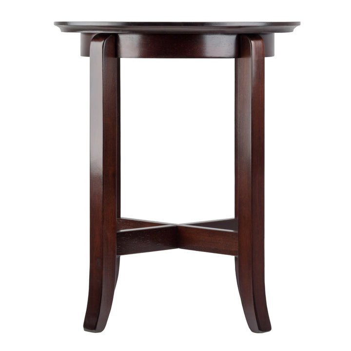 Toby Round Accent End Table, Espresso