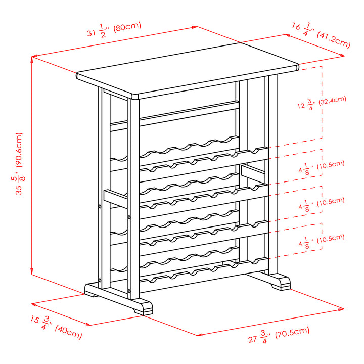 Vinny 24-Bottle Wine Rack, Espresso