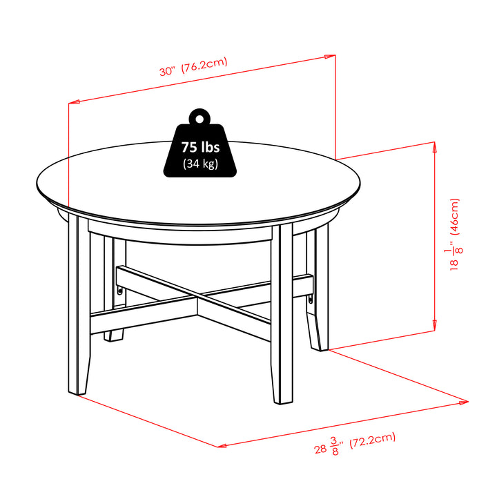 Toby Round Coffee Table, Espresso