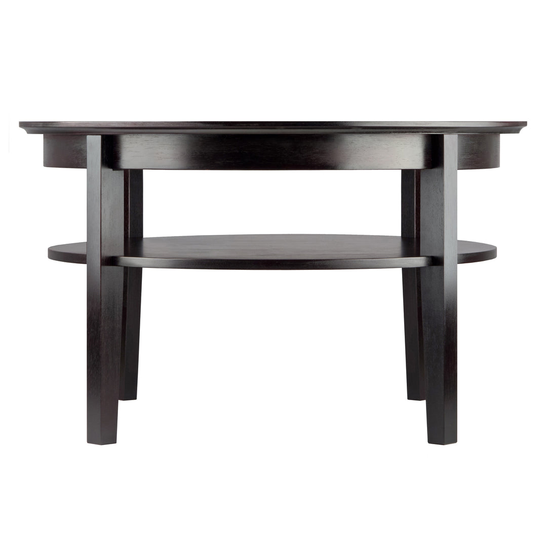 Amelia Round Coffee Table with Pull out Tray, Espresso