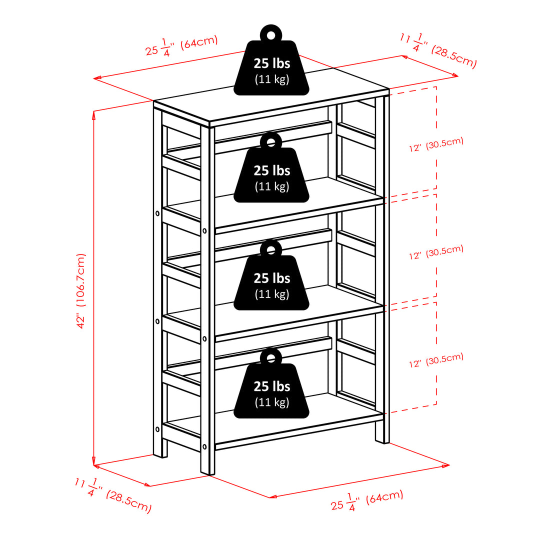 Capri 7-Pc Storage Shelf with 6 Foldable Fabric Baskets, Espresso and Black