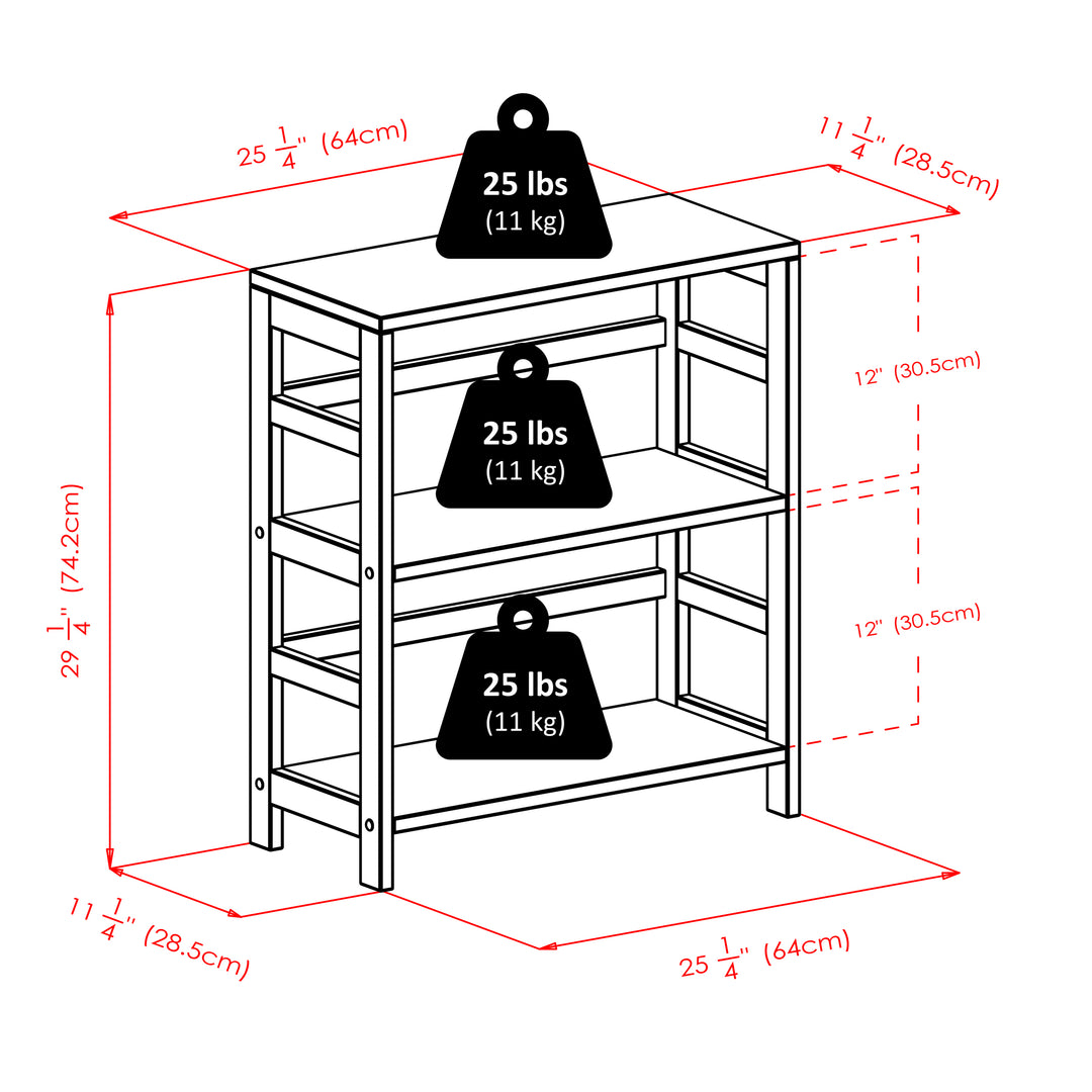 Capri 5-Pc Storage Shelf with 4 Foldable Fabric Baskets, Espresso and Black