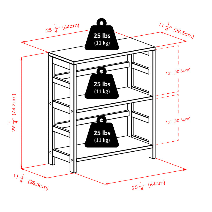 Capri 5-Pc Storage Shelf with 4 Foldable Fabric Baskets, Espresso and Black