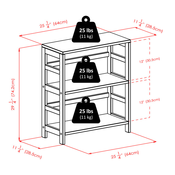 Leo Wide 2-Tier Storage Shelf, Espresso