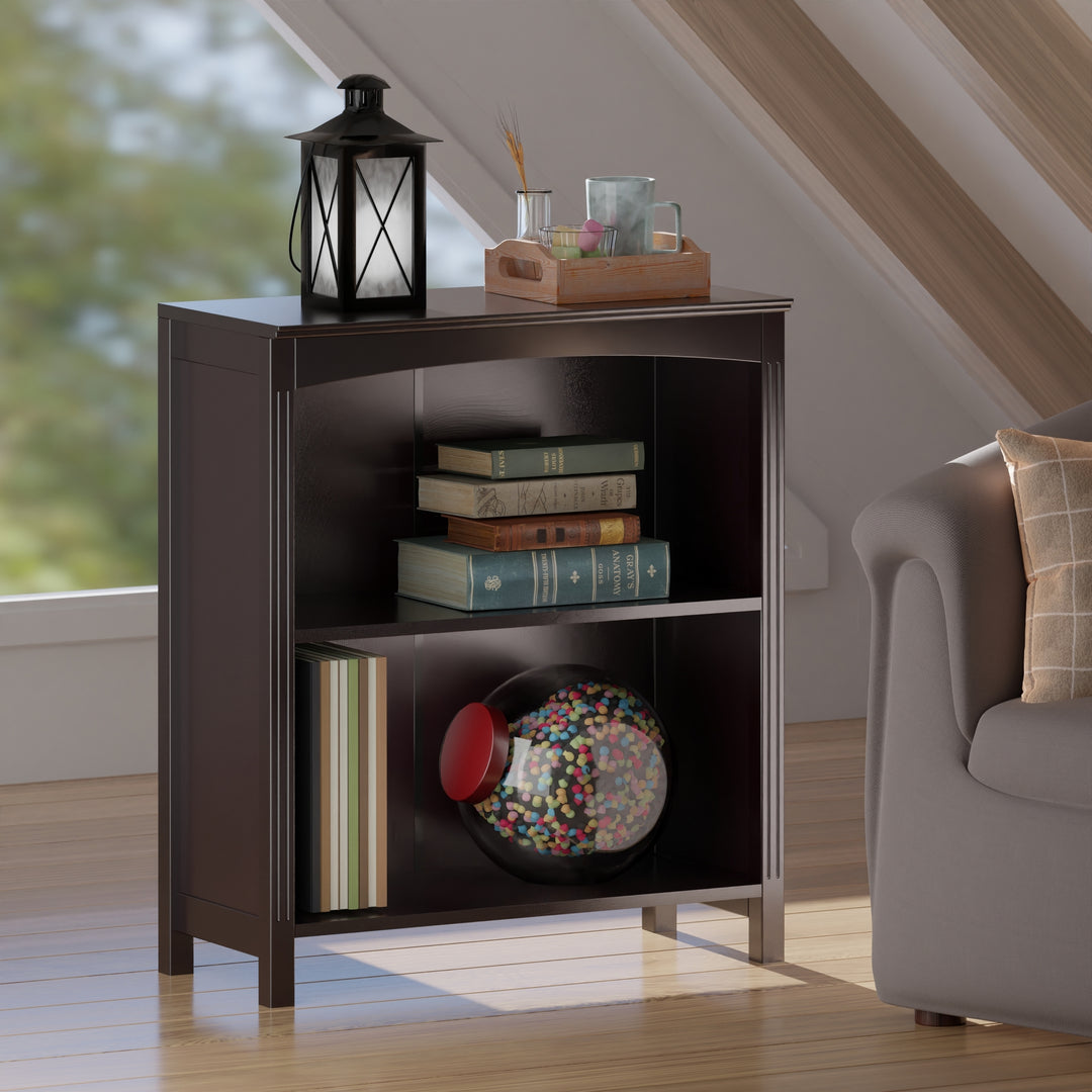 Terrace 2-Section Bookcase, Shelf, Espresso