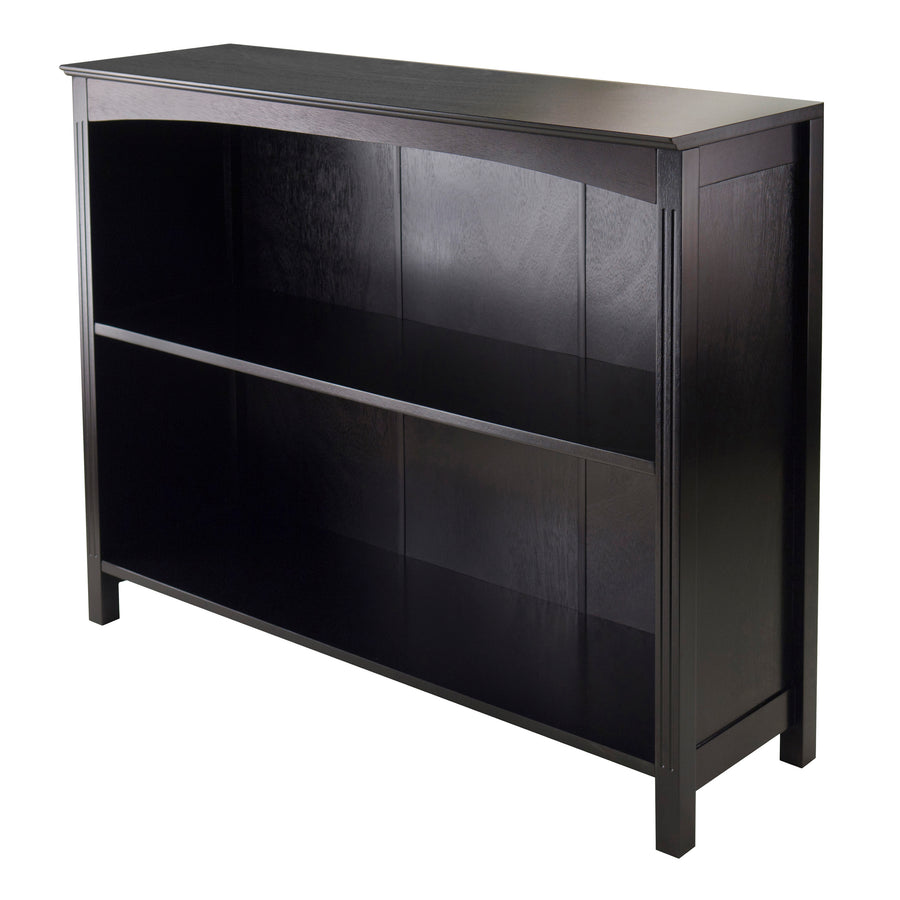 Terrace 2-Section Bookcase, Wide Shelf, Espresso 