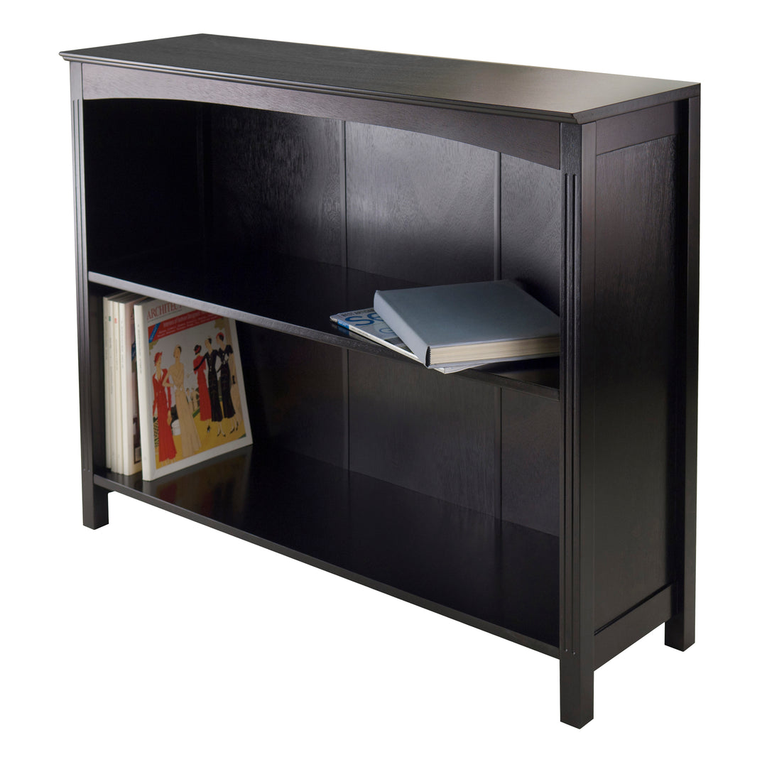 Terrace 2-Section Bookcase, Wide Shelf, Espresso