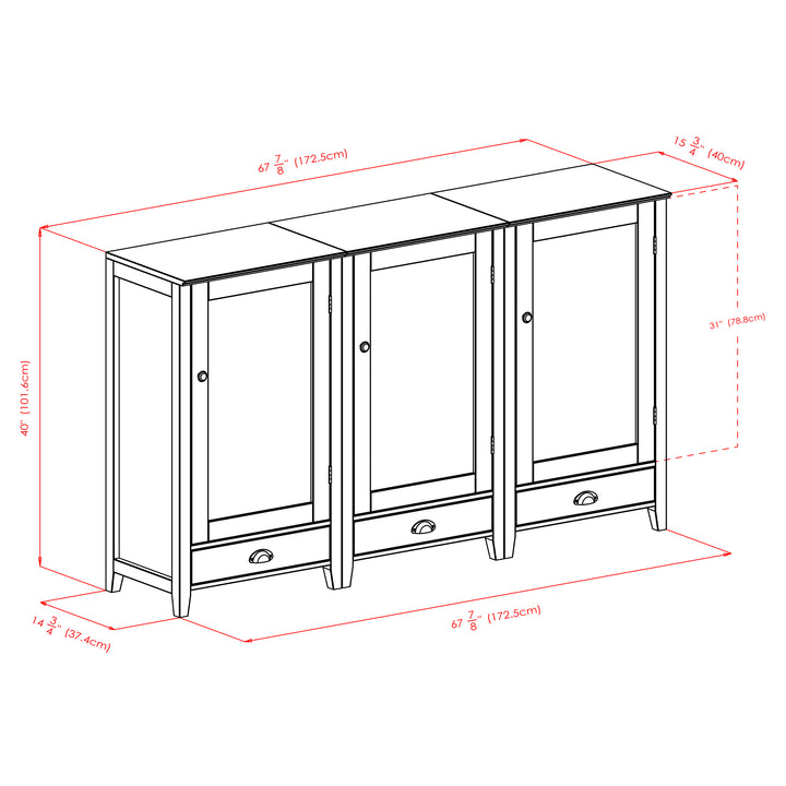 Bordeaux 3-Pc Modular Wine Cabinet Set, Espresso