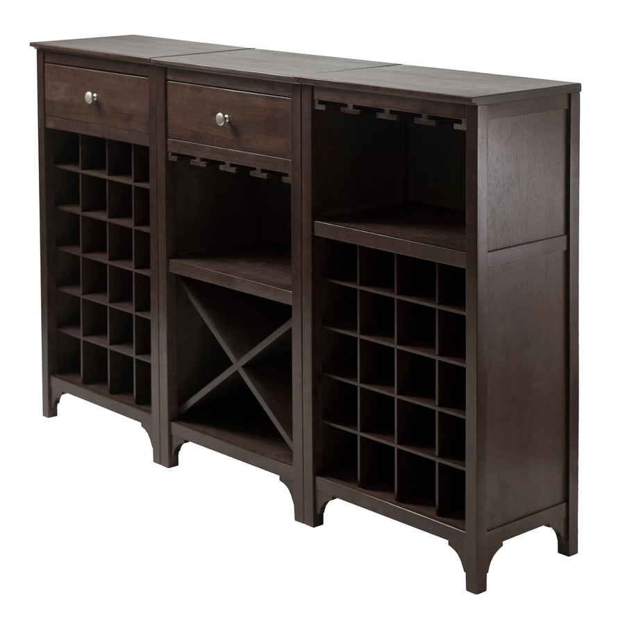 Ancona 3-Pc Modular Wine Cabinet Set, Espresso