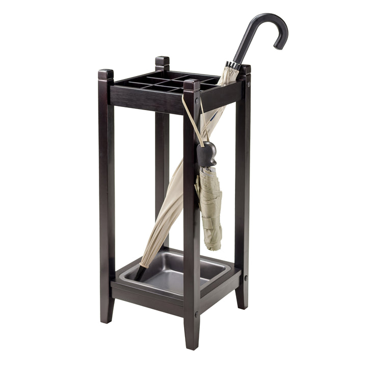 Jana Umbrella Stand with Tray, Espresso