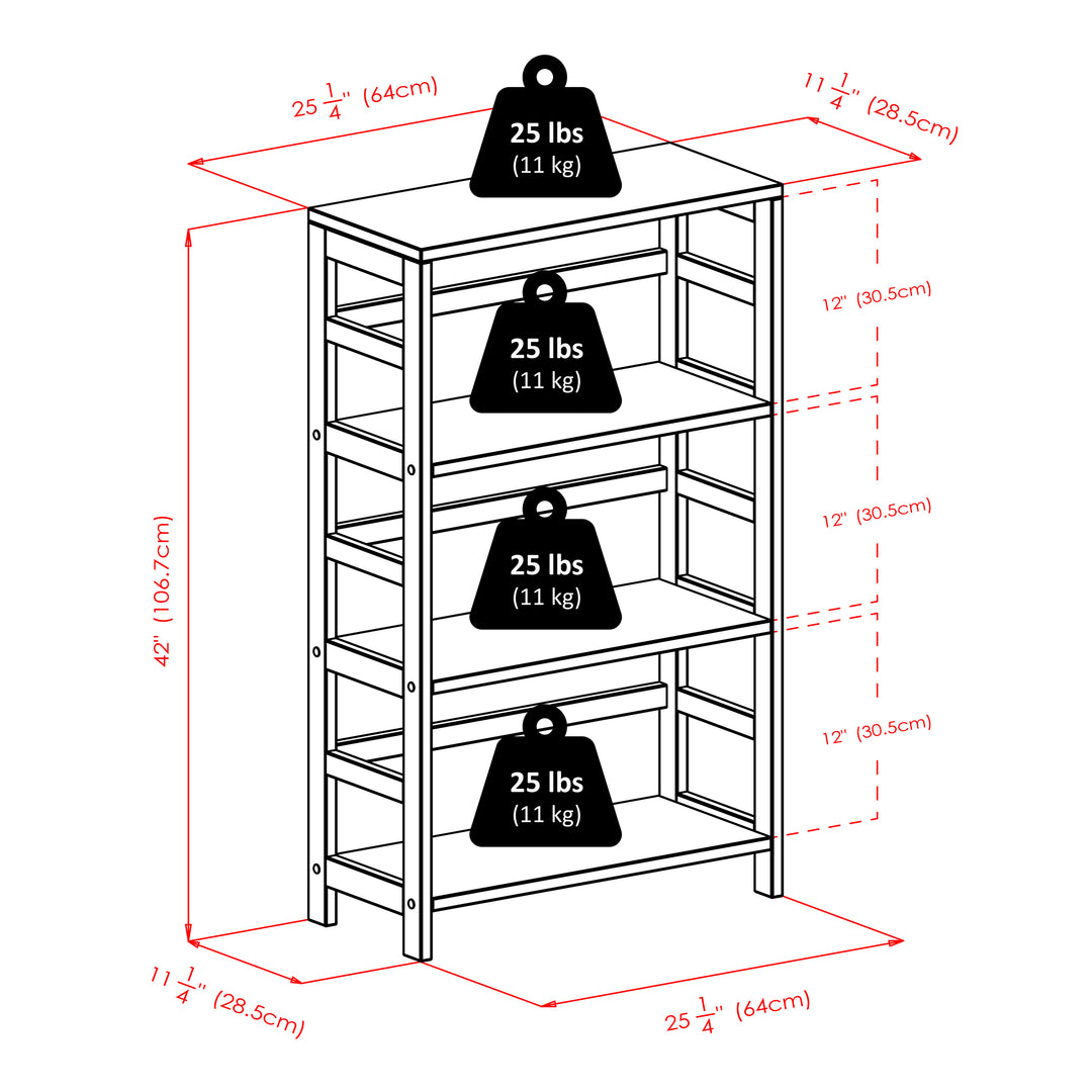 Leo 3-Tier Storage Shelf, Espresso