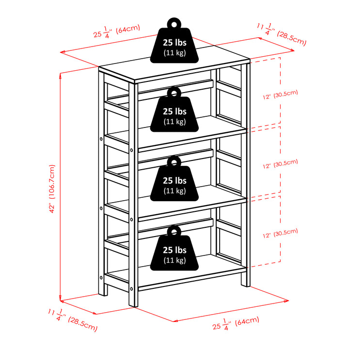 Leo 3-Tier Storage Shelf, Espresso