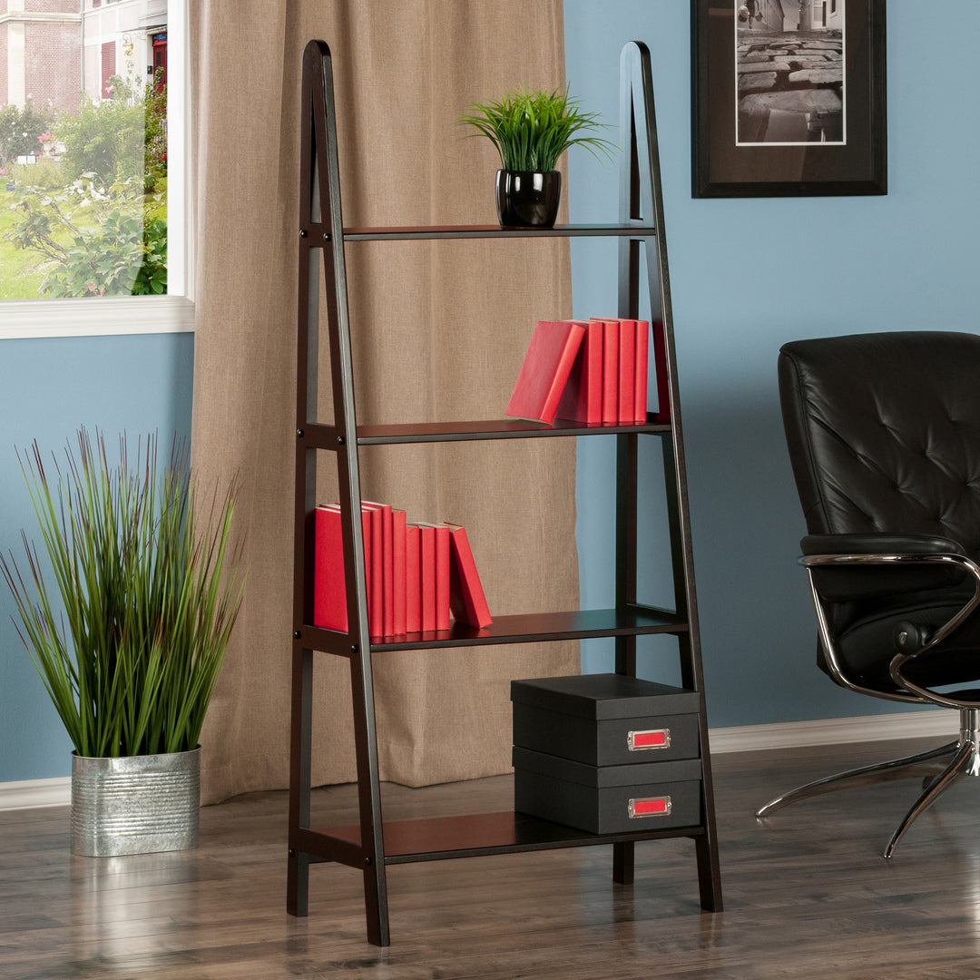 Avalon 4-Tier A-Frame Shelf, Espresso