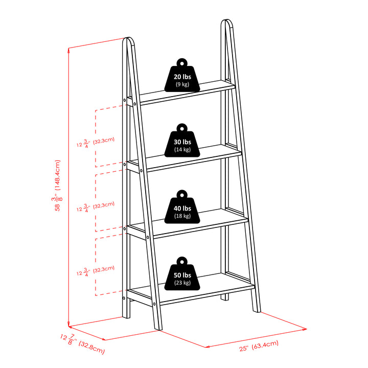 Avalon 4-Tier A-Frame Shelf, Espresso