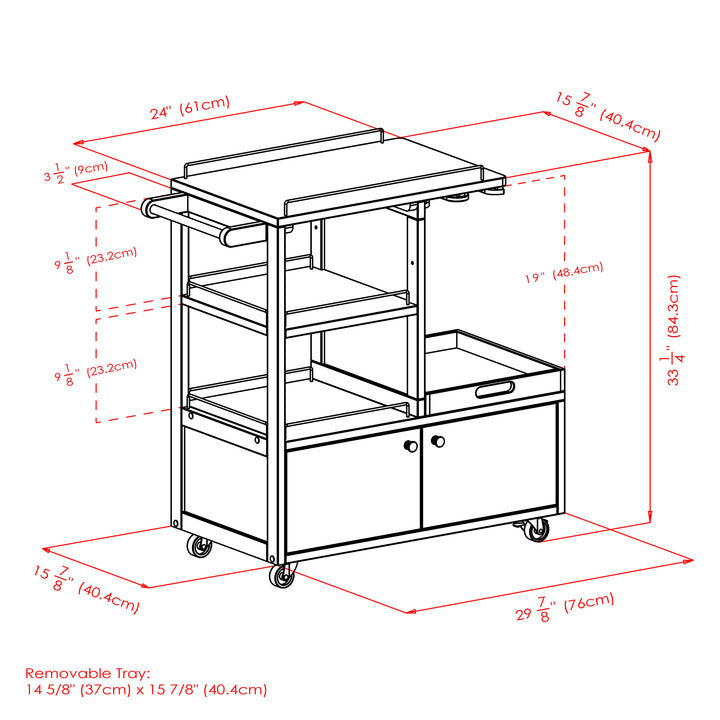 Galen Entertainment Cart, Espresso