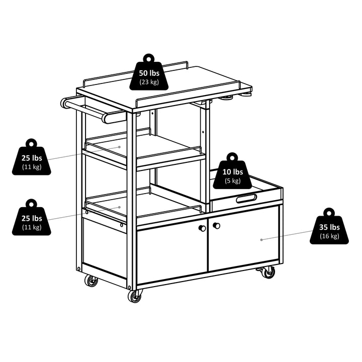 Galen Entertainment Cart, Espresso