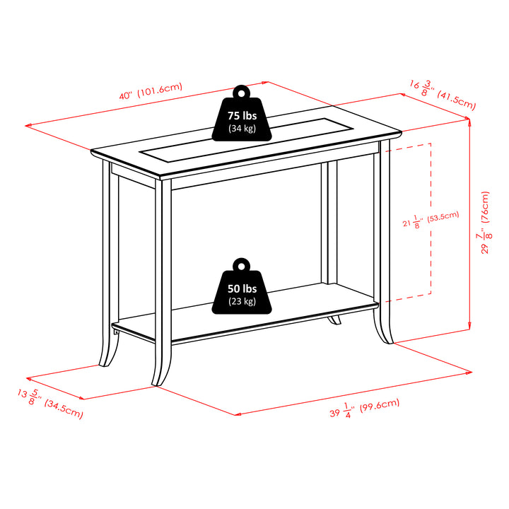 Genoa Rectangular Console Table, Espresso