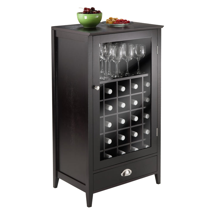 Bordeaux 25-Bottle Wine Cabinet, Espresso