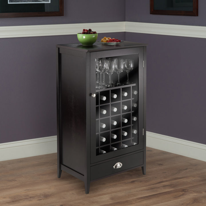 Bordeaux 25-Bottle Wine Cabinet, Espresso