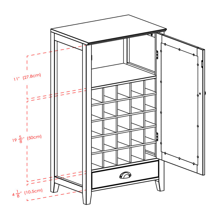 Bordeaux 25-Bottle Wine Cabinet, Espresso